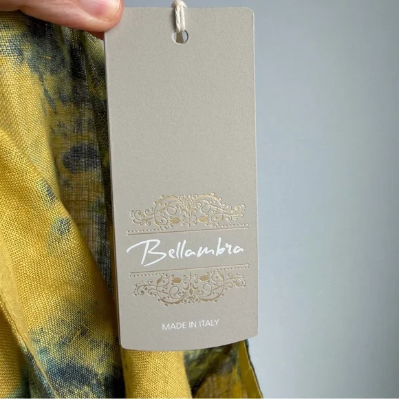 Bellambia Italy 100% Linen Lagenlook Shirt Sz L Star Tie Dye Abstract Artsy NWT - Picture 14 of 14